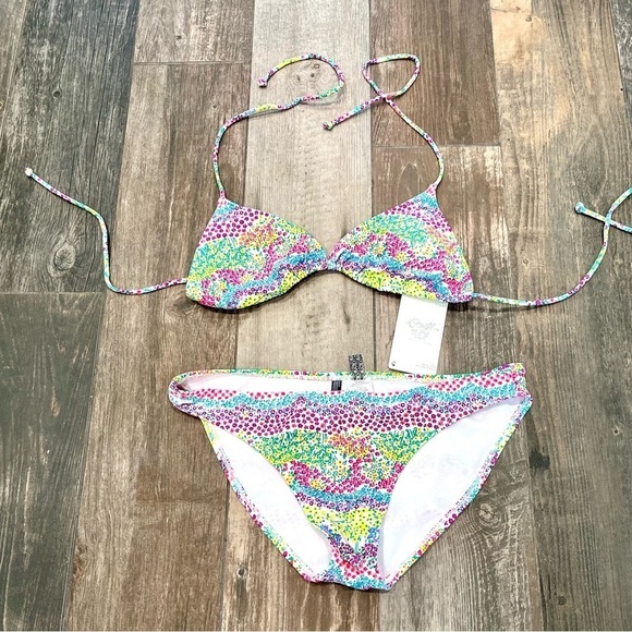 O’Neill NWT Heat Wave bikini Triangle Padded Top Regular Bottoms Size Medium - Picture 1 of 8